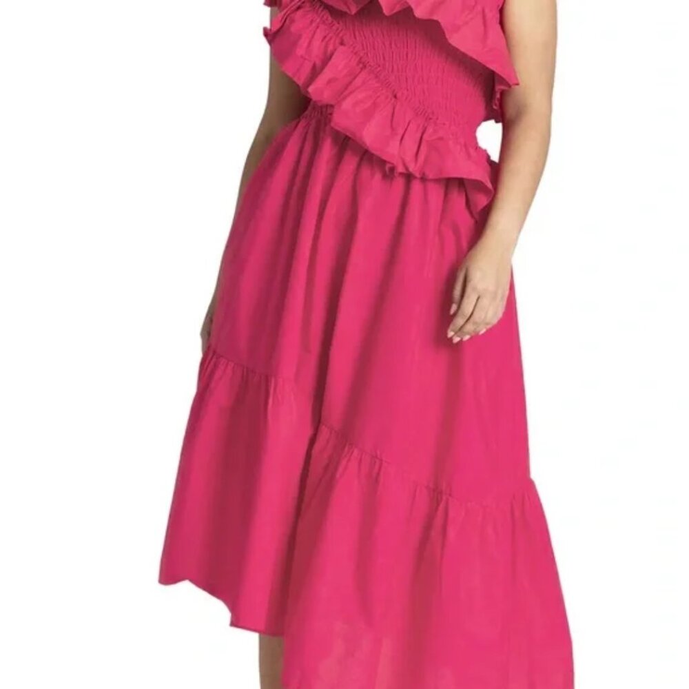 Eloquii Plus Size One Shoulder Dramatic Ruffle Dress
